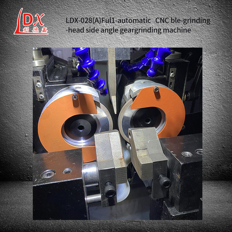 LDX-028A Tam CNC Çifte Hile Kafa Dairesel Görme Bıçağı Yan Köşe Kesme Makinesi